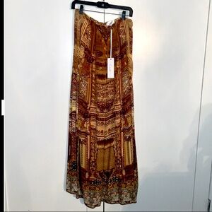 NWT CAMILLA SILK WIDE LEG PANTS W/ BEADING SZ AU 2